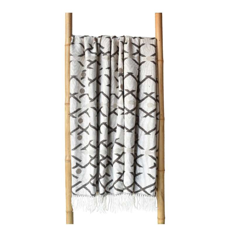 Himba Oyster Grey & Cocoa Throw