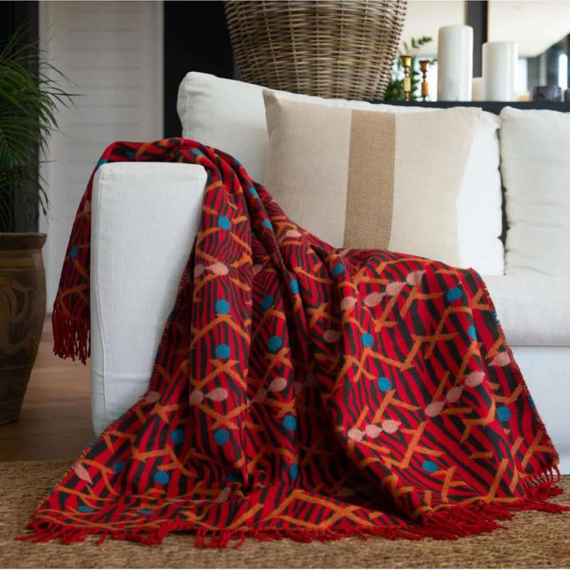 Himba Red & Old Gold Throw