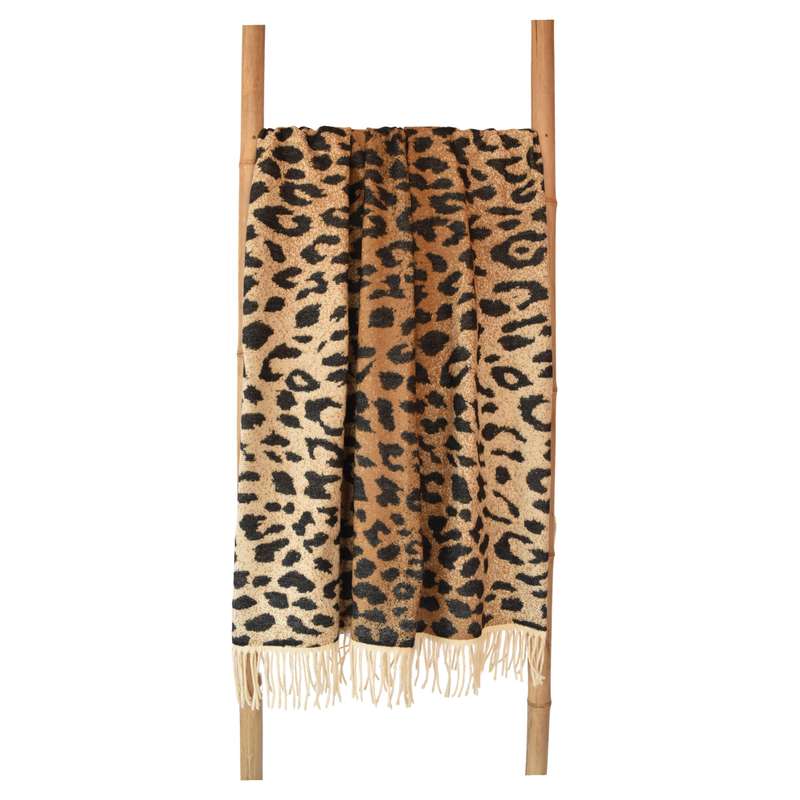 Leopard Skin Ivory & Black Throw