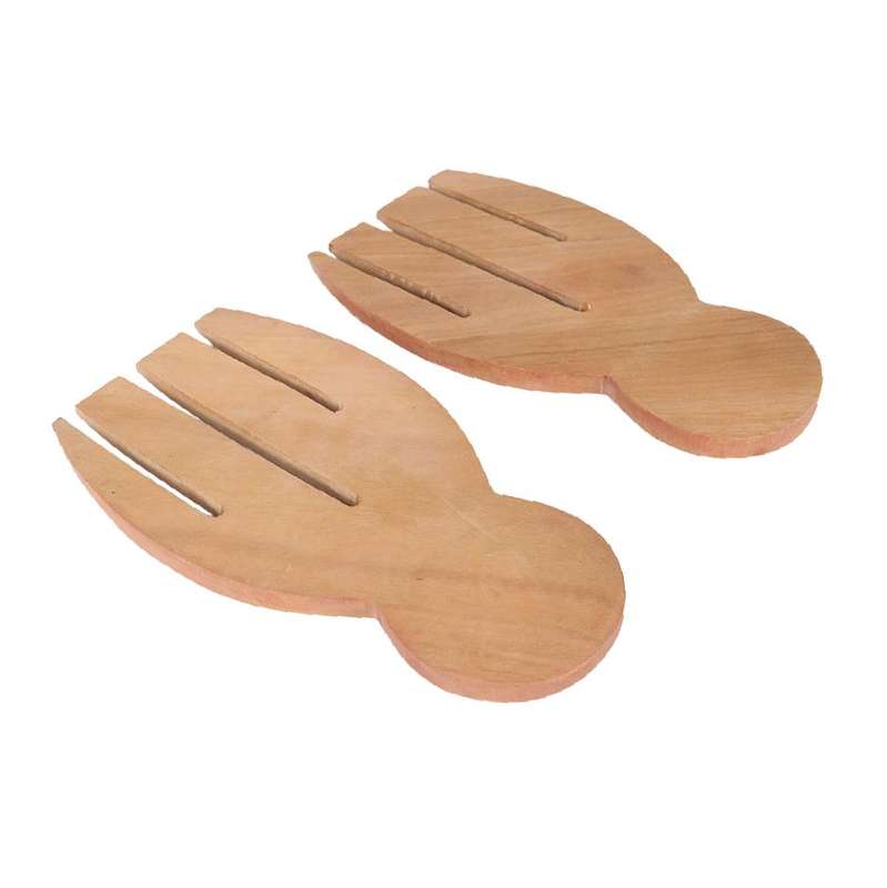 Sono Salad Servers Hands - Light Wood