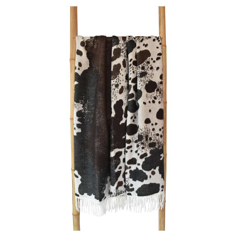 Nguni Skin Natural & Black Throw