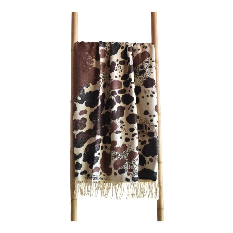 Nguni Skin Ivory & Black Throw