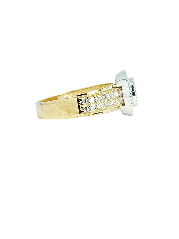 9ct Gold Brilliant Cut Halo Cubic Engagement Wedding Ring Size P 1604871