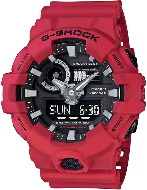 Casio G-Shock Watch GA-700-4ADR Analog / Digital Red