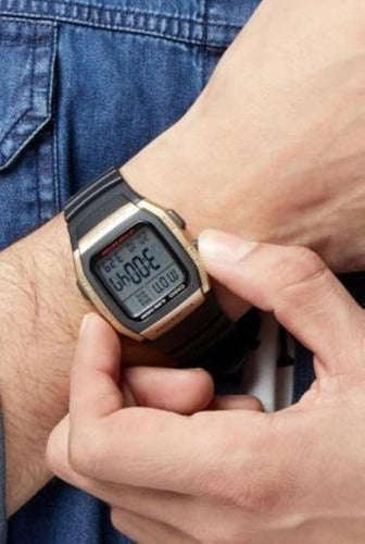 Casio Youth Series Digital Watch W-96H-9AVDF Matt Gold Case Dial On Black Resin
