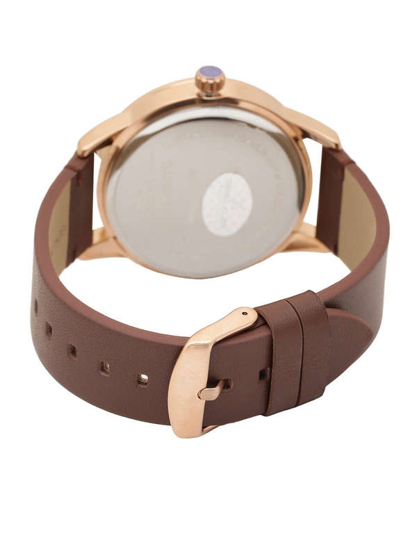 Daniel Klein Watch DK11650-3 Rose Plated Stainless Steel Head With White Dial On Brown Leather