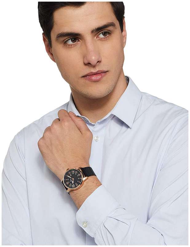 Daniel Klein Watch DK11754-6 Rose Gold On Black Mesh With Rose Markers