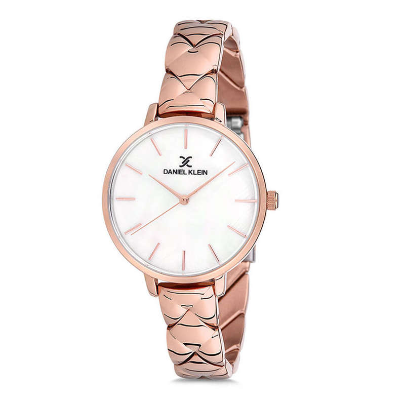 Daniel Klein Premium Watch DK12041-2 Rose Plated Stainless Steel Head With Mother Of Pearl Dial O...