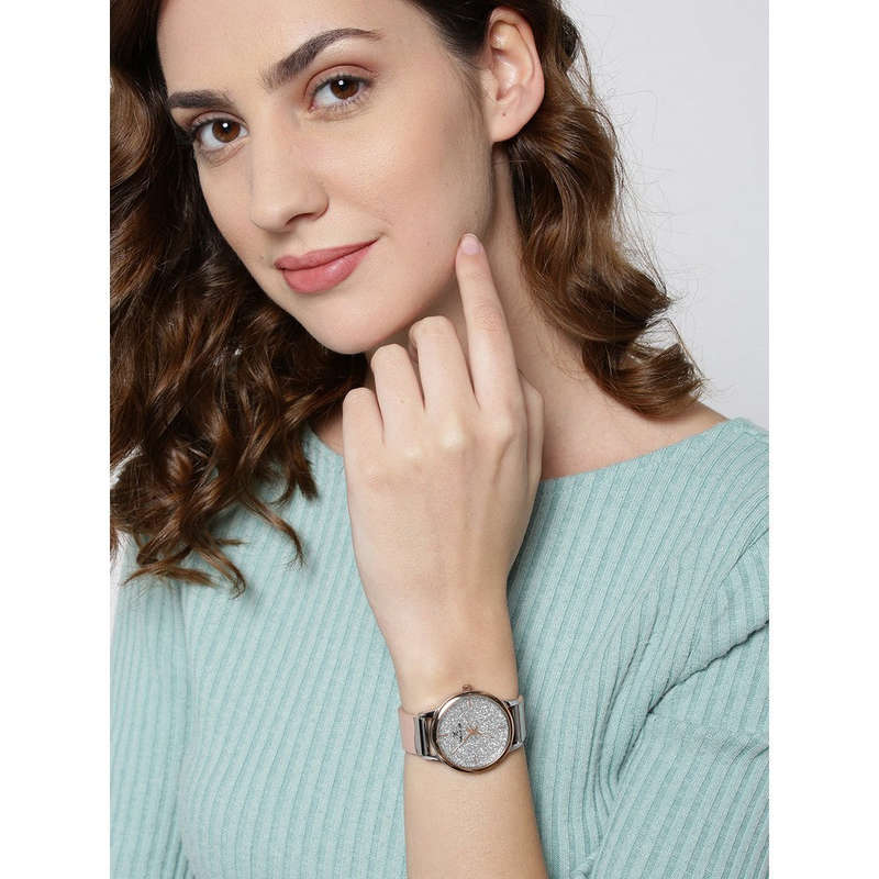 Daniel Klein Premium Watch DK12052-4 Stainless Steel Head With Rose Plated Bezel Silver Shimmer D...