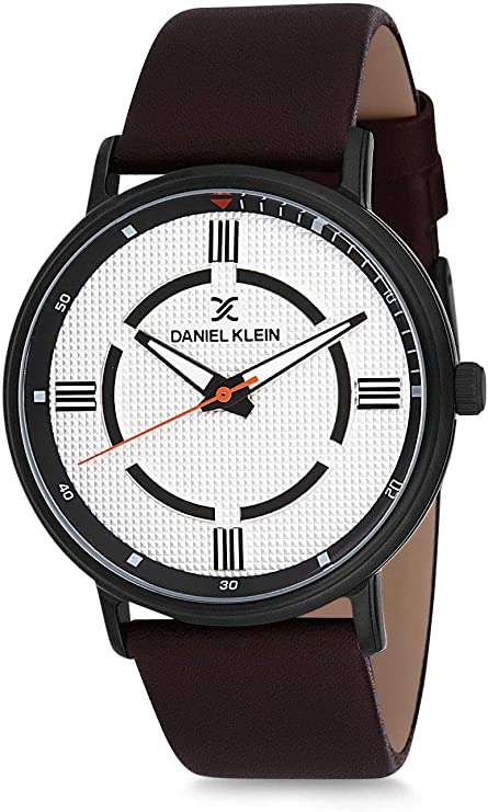 Daniel Klein Premium Watch DK12157-6 Black Plated Stainless Steel Head With Silver Dial On Black ...