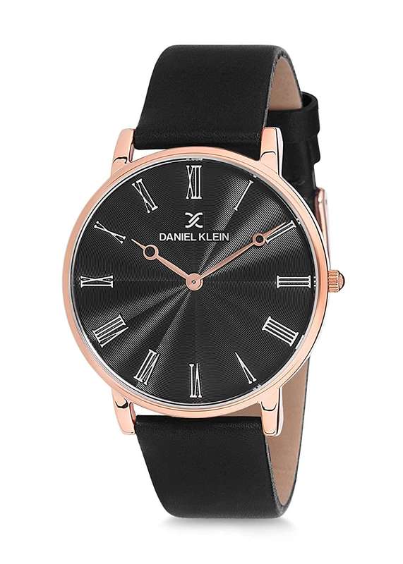 Daniel Klein Premium Watch DK12216-6 Rose Plated Stainless Steel Head With Dark Brown Dial On Dar...
