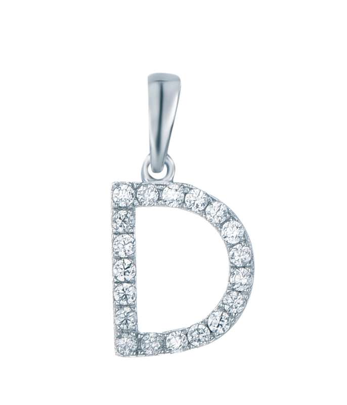 Sterling Silver Micro Set Letter D Pendant SP00019