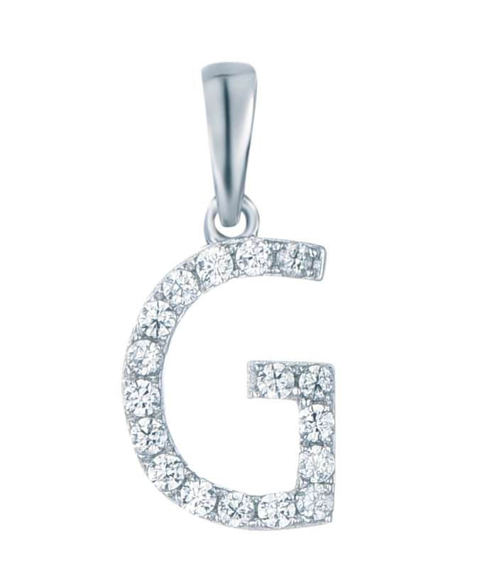 Sterling Silver Micro Set Letter G Pendant SP00022