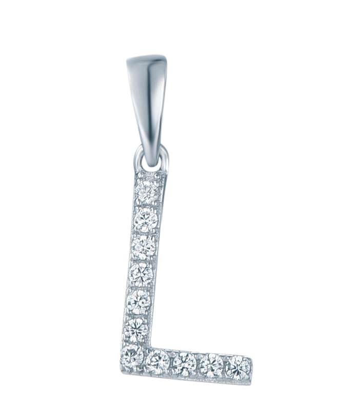 Sterling Silver Micro Set Letter L Pendant SP00027