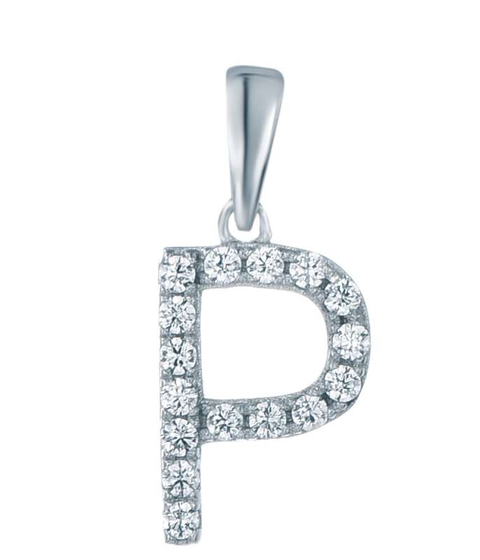 Sterling Silver Micro Set Letter P Pendant SP00031