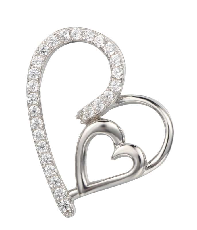 Sterling Silver Double Heart Pendant SP00001