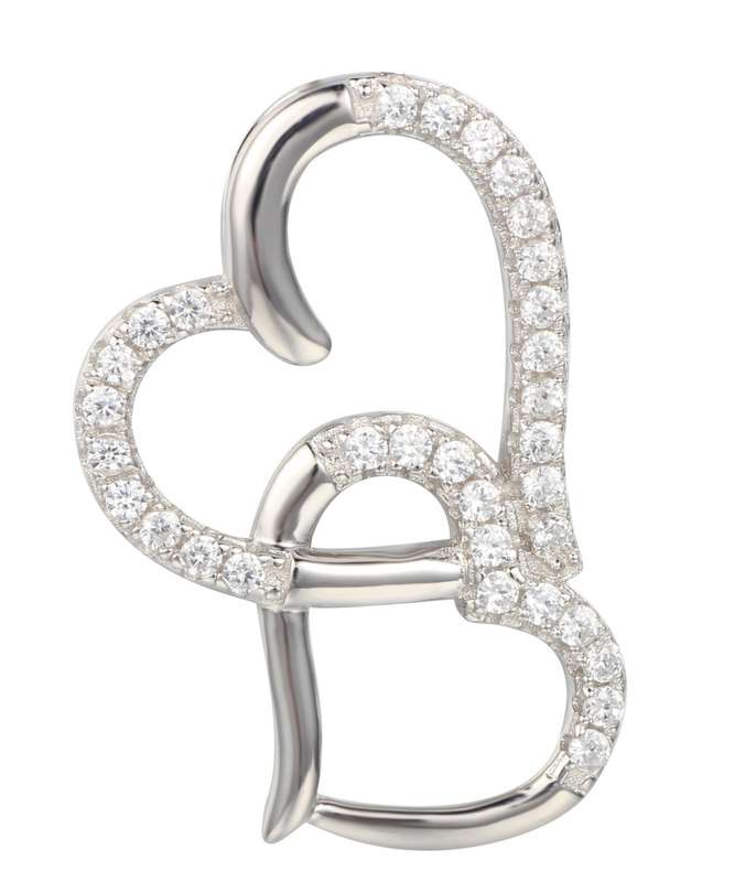 Sterling Silver Double Heart Pendant SP00006