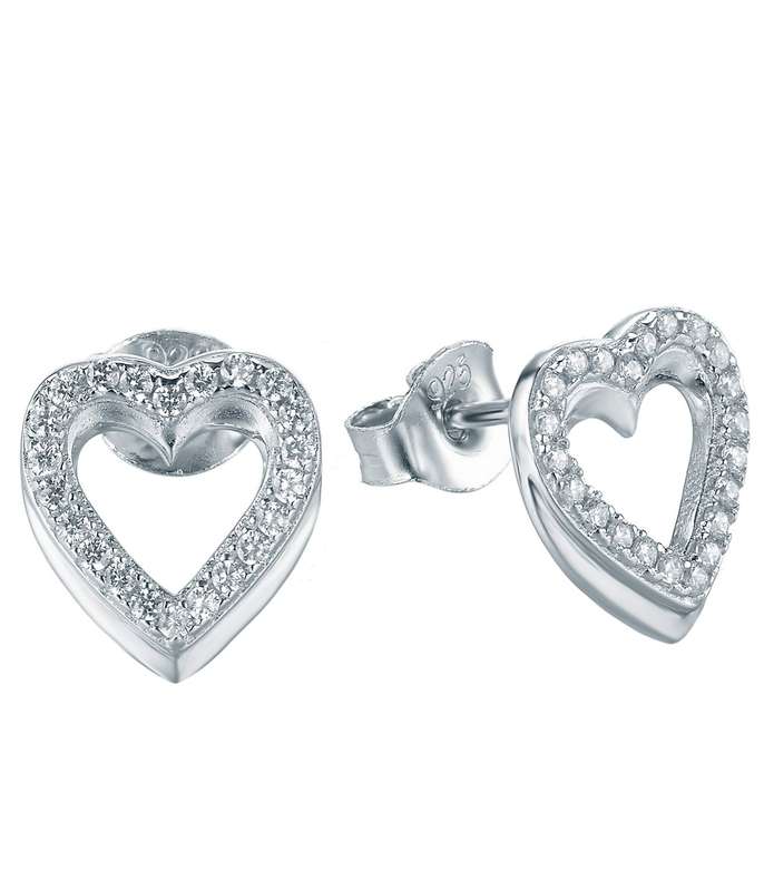 Sterling Silver Heart Earrings SE00005