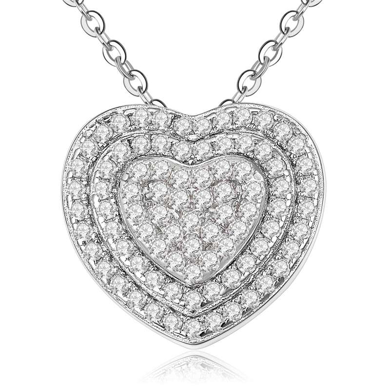Sterling Silver Micro Set Heart Pendant SP00012