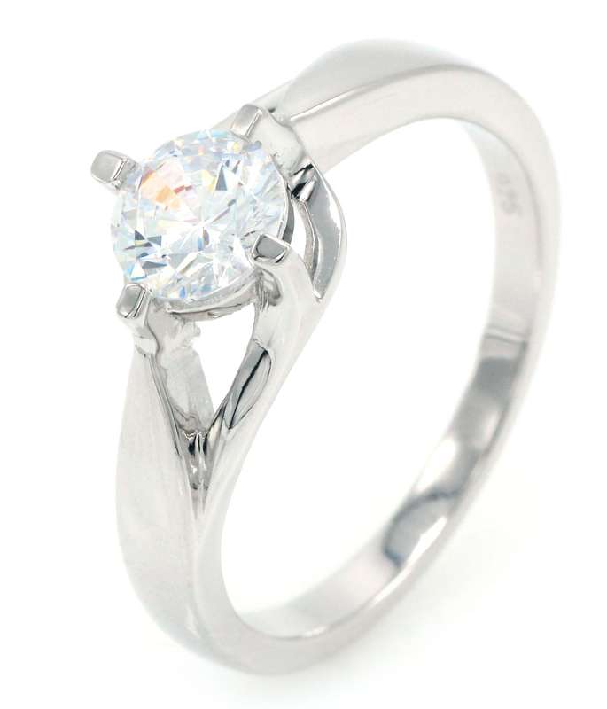 Sterling Silver Solitaire Claw Set Engagement Wedding Ring SR00001
