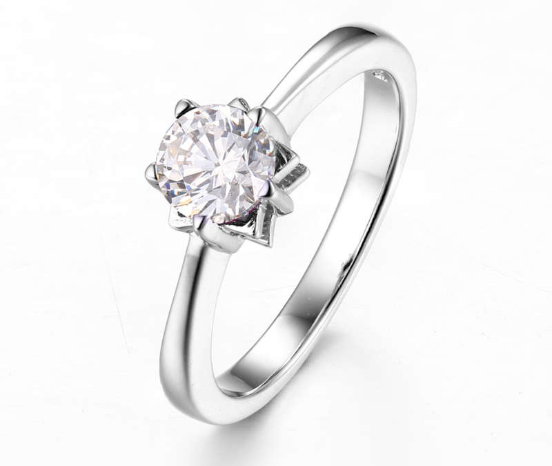 Sterling Silver Solitaire Claw Set Engagement Wedding Ring SR00016