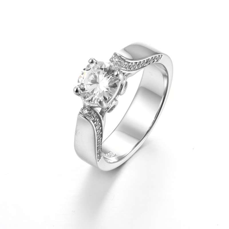 Sterling Silver Solitaire Engagement Wedding Ring SR00042