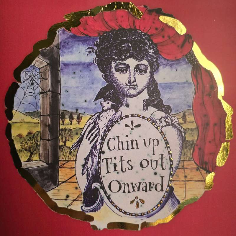 Chin up Tits Out Onwards Blank Greeting Card