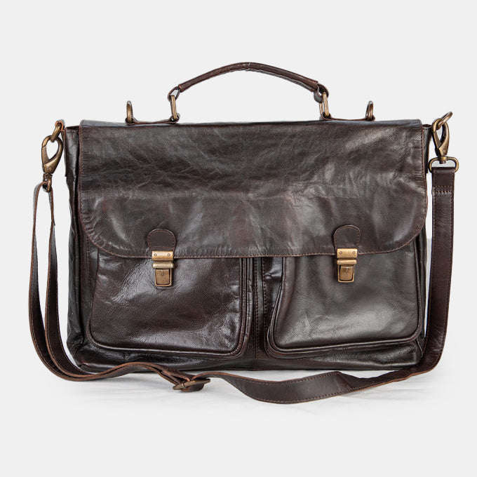 Genuine Leather Laptop Bag with Detail