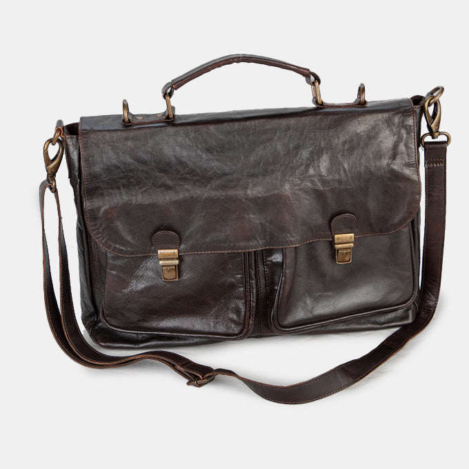 Genuine Leather Laptop Bag with Detail
