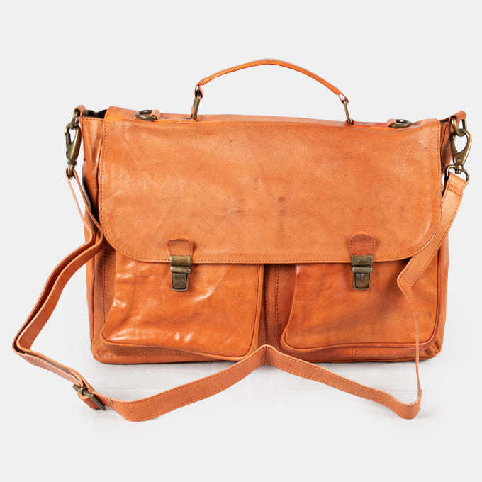 Genuine Leather Laptop Bag with Detail