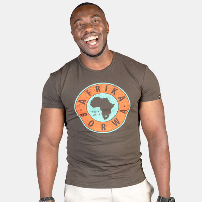 Men's South African Borwa Afrika Map T-Shirt