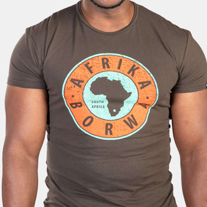 Men's South African Borwa Afrika Map T-Shirt