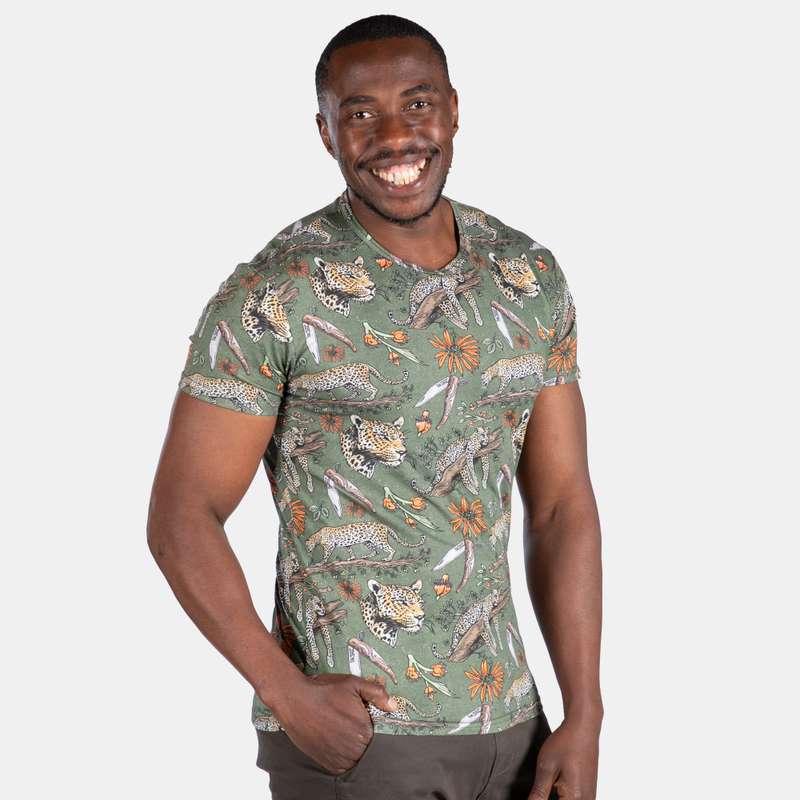 Men's Leopard Design Short-Sleeve T-Shirt