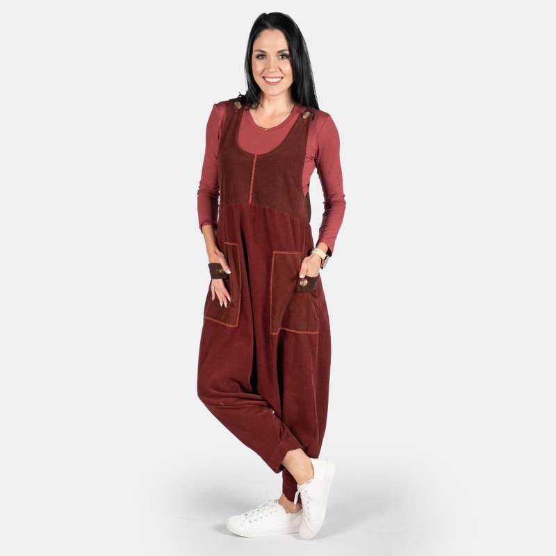 Ladies' Harem Cord Dungaree