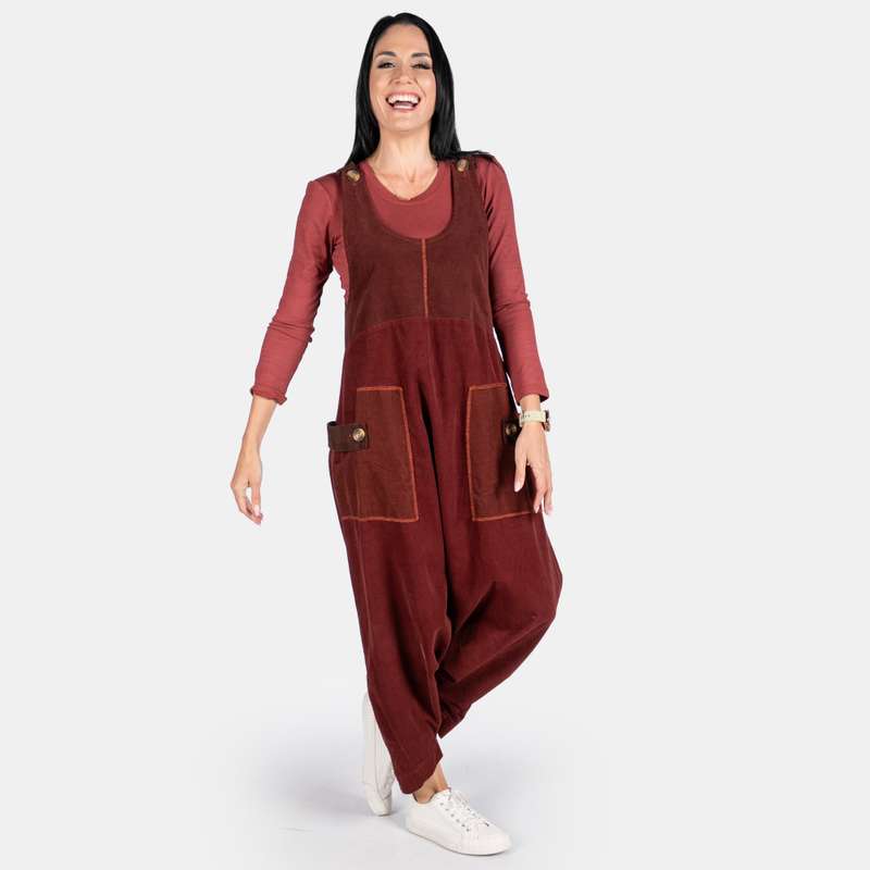 Ladies' Harem Cord Dungaree