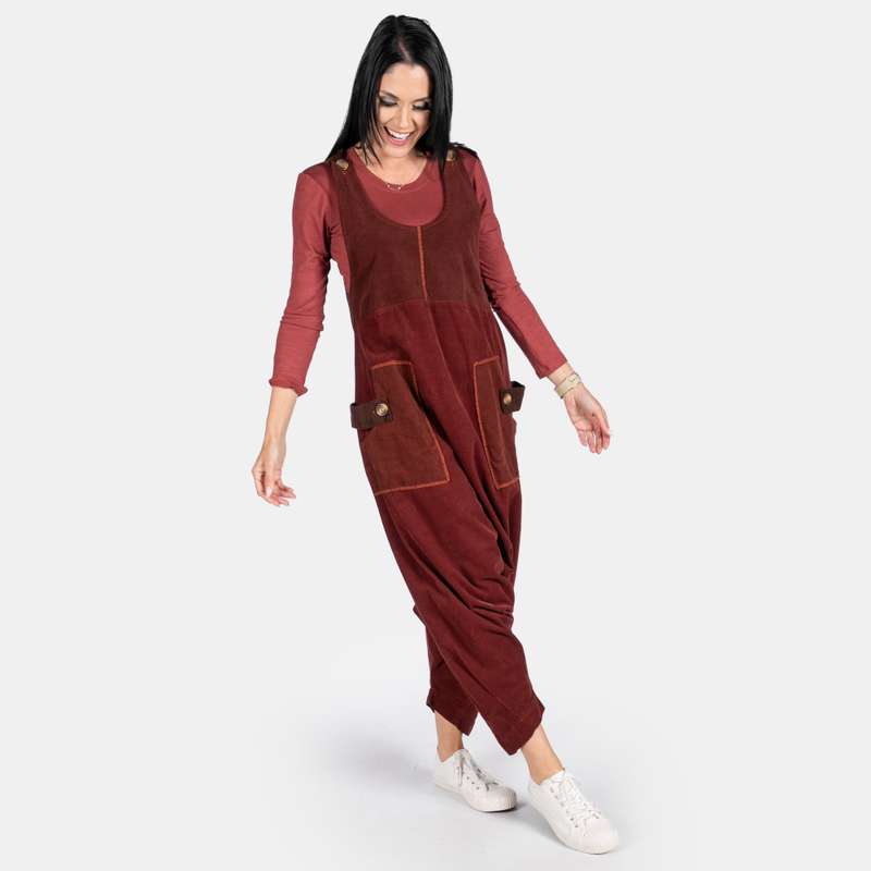 Ladies' Harem Cord Dungaree