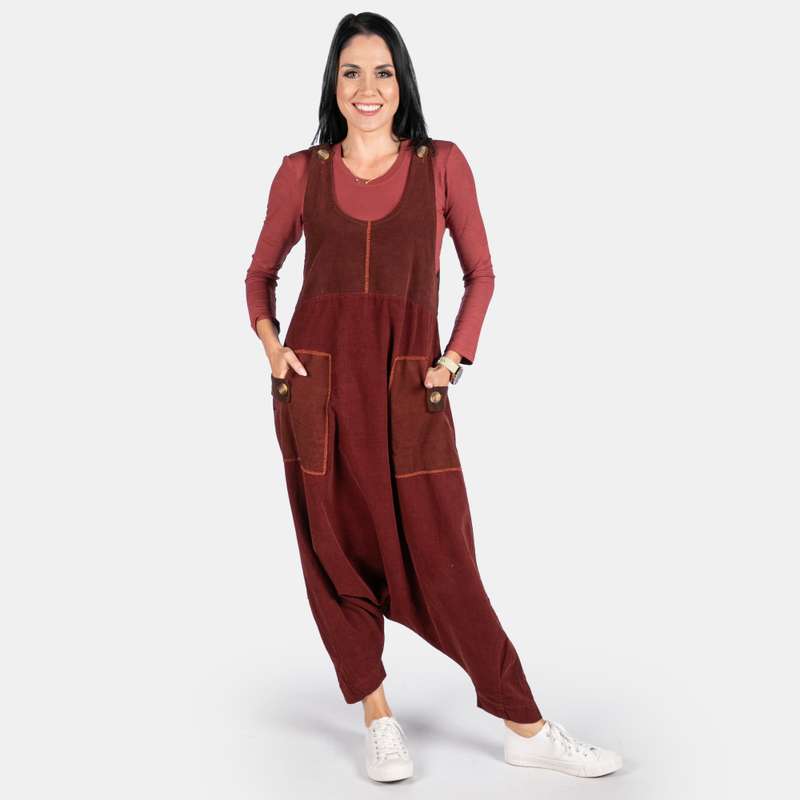 Ladies' Harem Cord Dungaree