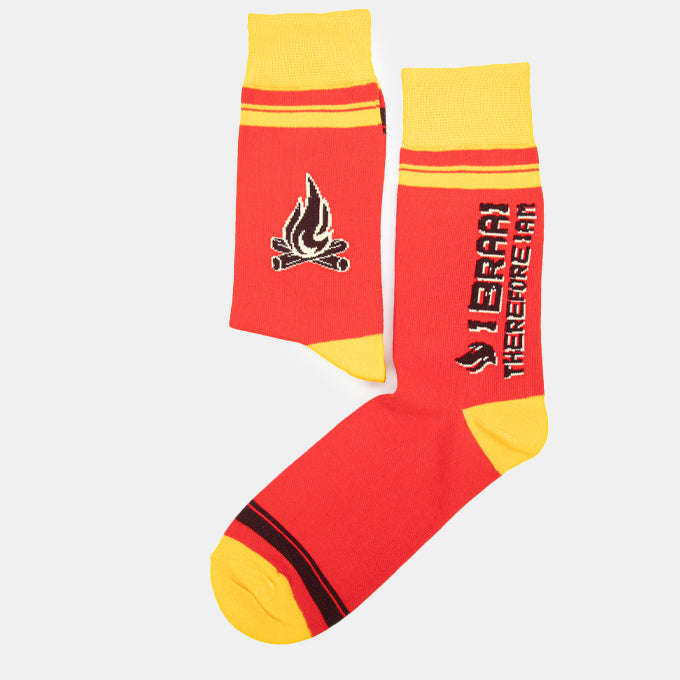 Men's Red And Yellow Braai Socks Fun Gift