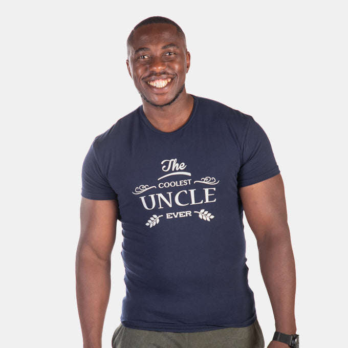 Men's Coolest Uncle Ever T-Shirt Printed Design On Front