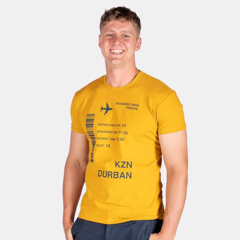 Men's Yellow Durban Print Short Sleeve T-shirt