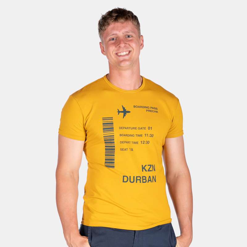 Men's Yellow Durban Print Short Sleeve T-shirt