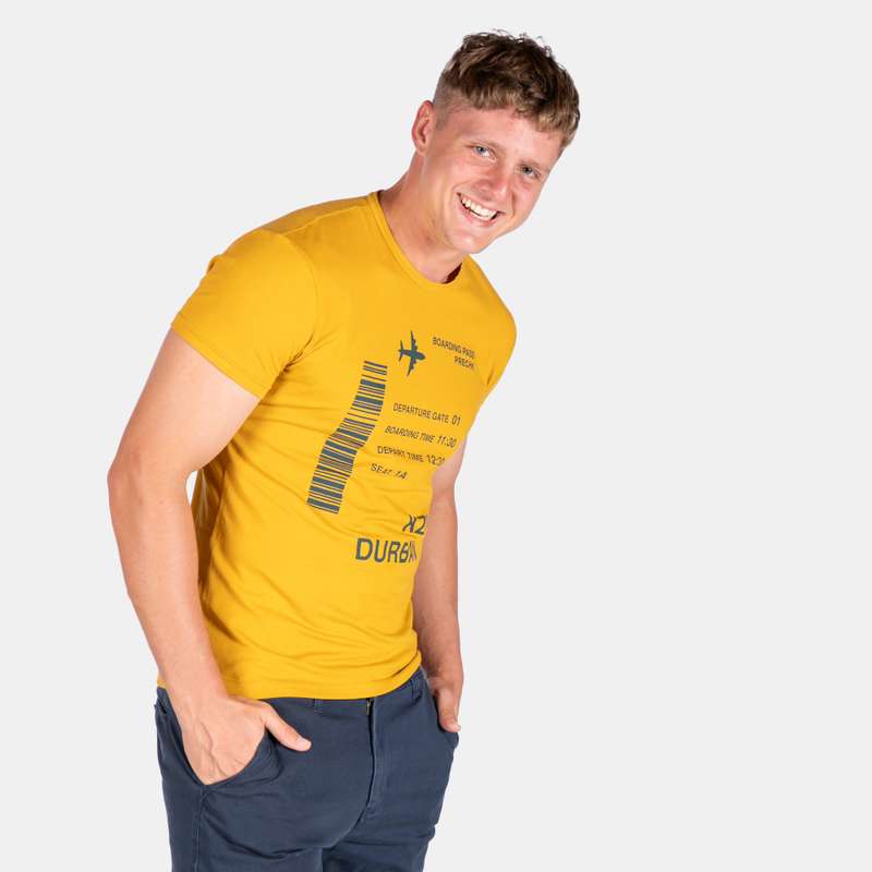 Men's Yellow Durban Print Short Sleeve T-shirt