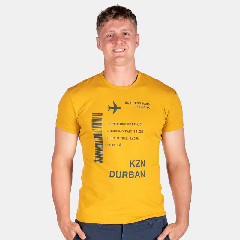 Men's Yellow Durban Print Short Sleeve T-shirt