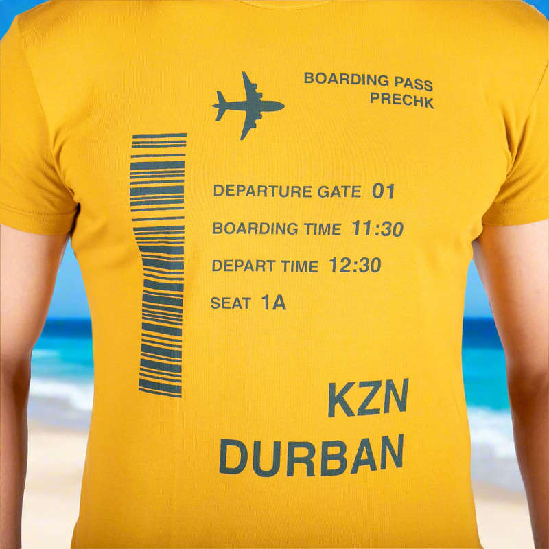 Men's Yellow Durban Print Short Sleeve T-shirt