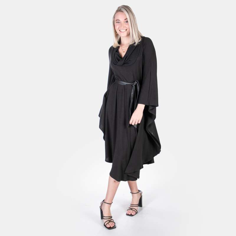 Women's Batwing Jersey Dress Soft Knit Winter Style