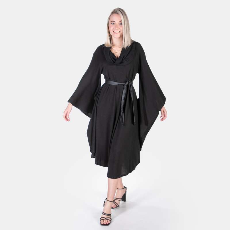 Women's Batwing Jersey Dress Soft Knit Winter Style