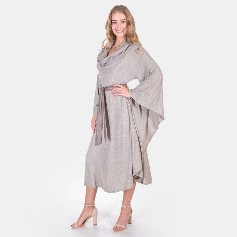 Women's Batwing Jersey Dress Soft Knit Winter Style