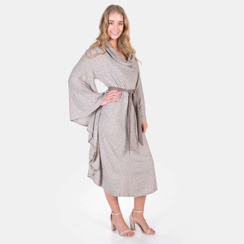 Women's Batwing Jersey Dress Soft Knit Winter Style