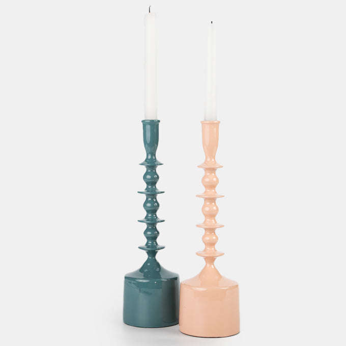 Small Curvy Enamel Candle Holder