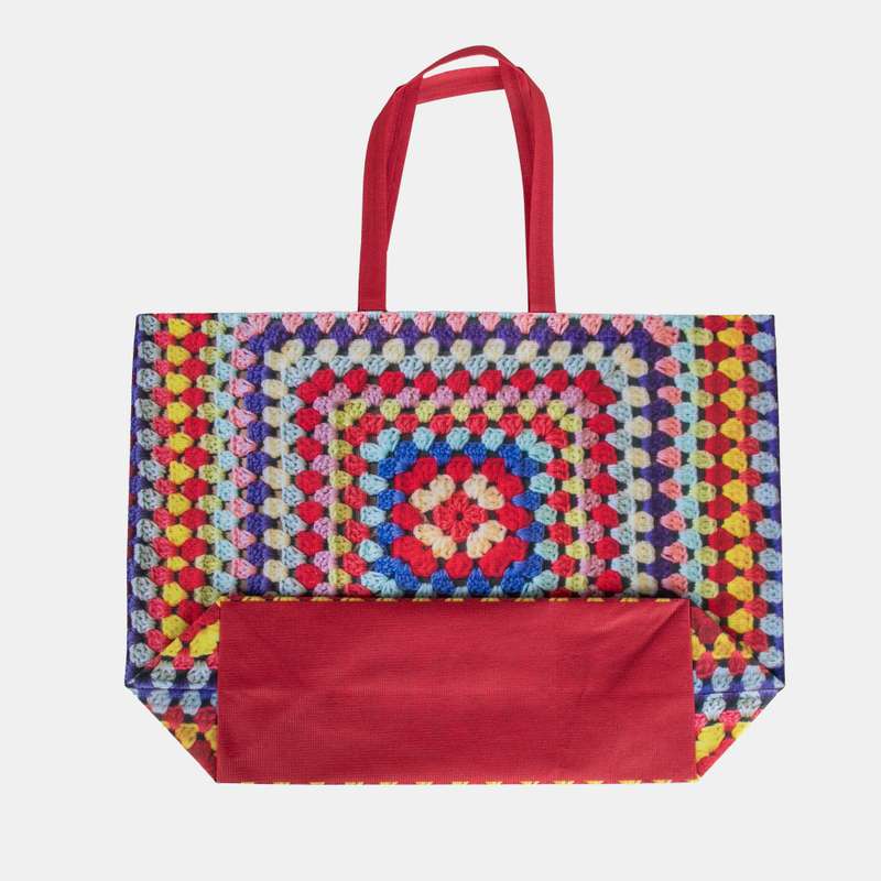 A Shopping Tote Granny Square Fashion Bag